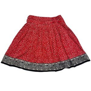 Tres Chic Retro/50's/Pinup Geo Print Red Full Circle Skirt Women's Size Medium